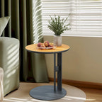 Table basse en pierre frittée grise et orange avec tiroirs – Carrée / Ronde