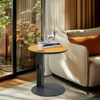 Table basse en pierre frittée grise et orange avec tiroirs – Carrée / Ronde