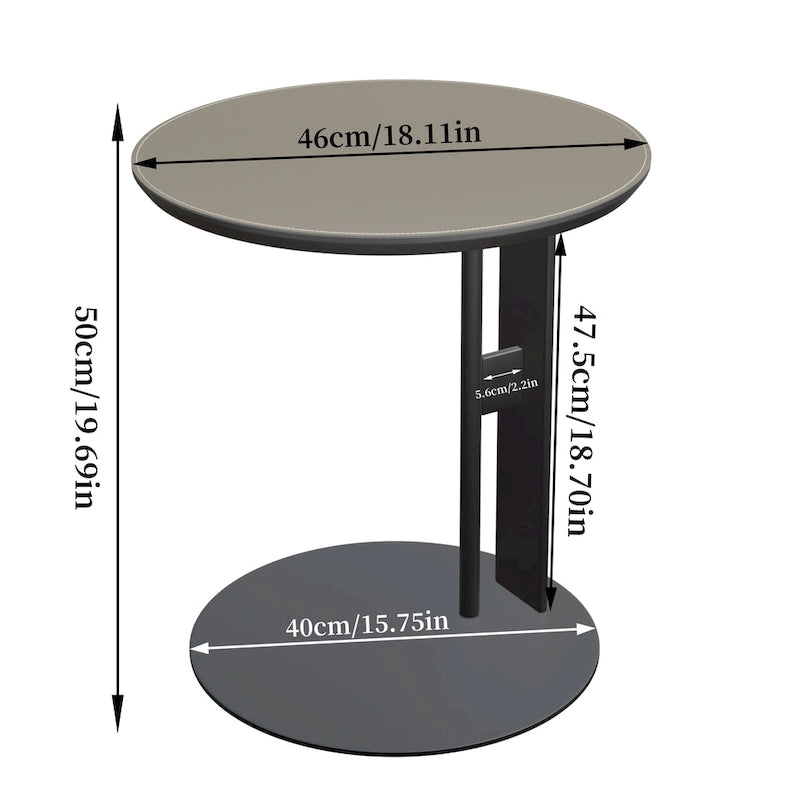 Table basse en pierre frittée grise et orange avec tiroirs – Carrée / Ronde