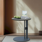 Table basse en pierre frittée grise et orange avec tiroirs – Carrée / Ronde