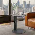 Table basse en pierre frittée grise et orange avec tiroirs – Carrée / Ronde