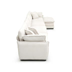 Canapé modulaire sectionnel en velours côtelé Vert/Beige/Havane/Gris en U, 6 pièces avec 2 poufs, 4 à 6 places