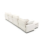 Canapé modulaire sectionnel en velours côtelé Vert/Beige/Havane/Gris en U, 6 pièces avec 2 poufs, 4 à 6 places