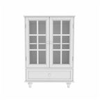 Bahut buffet minimaliste avec deux portes vitrées et un tiroir, meuble de rangement en bois pour salon, couloir