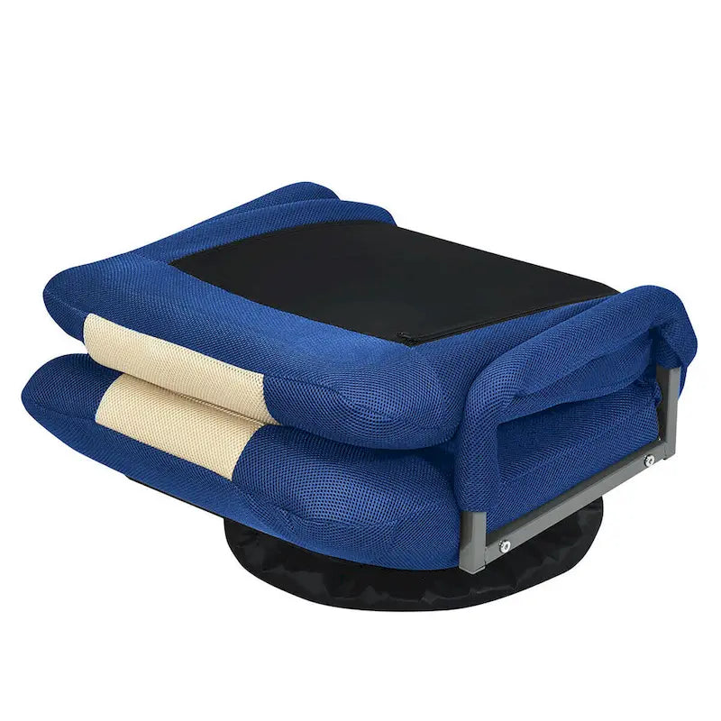 Chaise de jeu pliante au sol, marron / gris / rouge / bleue, pivotante à 360°, 1 personne