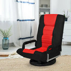 Chaise de jeu pliante au sol, marron / gris / rouge / bleue, pivotante à 360°, 1 personne