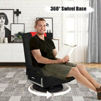 Chaise de jeu pliante au sol, marron / gris / rouge / bleue, pivotante à 360°, 1 personne