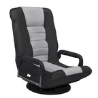 Chaise de jeu pliante au sol, marron / gris / rouge / bleue, pivotante à 360°, 1 personne