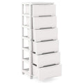 Chariot de rangement à 7 tiroirs blanc sur roulettes, unité simple
