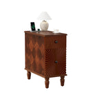 Table de chevet en noyer à 2 tiroirs, style moderne du milieu du siècle, pour 1 personne