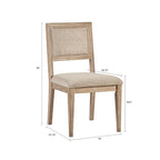 Chaise de salle à manger latérale en rotin marron, lot de 2