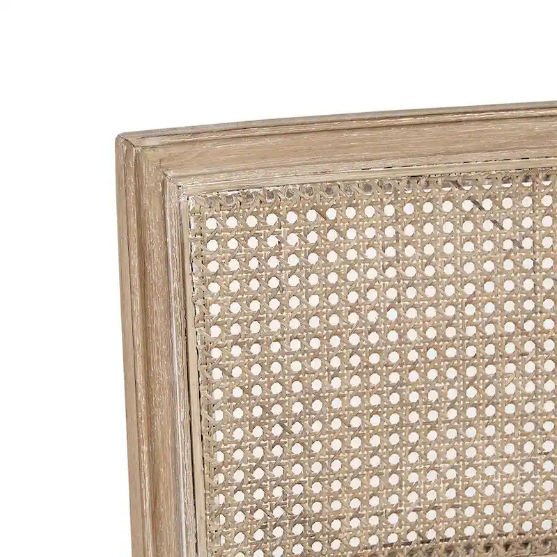 Chaise de salle à manger latérale en rotin marron, lot de 2