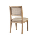 Chaise de salle à manger latérale en rotin marron, lot de 2