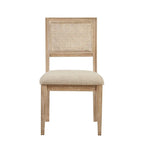 Chaise de salle à manger latérale en rotin marron, lot de 2