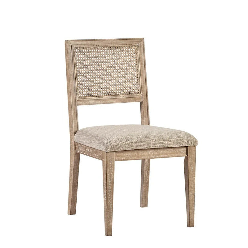 Chaise de salle à manger latérale en rotin marron, lot de 2
