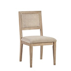 Chaise de salle à manger latérale en rotin marron, lot de 2