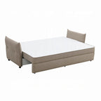 Canapé-lit convertible beige et noir, 2 places, 221 cm