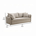 Canapé-lit convertible beige et noir, 2 places, 221 cm