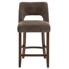 Tabouret de bar en tissu blanc/orange/gris/marron/vert avec repose-pieds et dossier, lot de 2