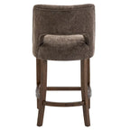 Tabouret de bar en tissu blanc/orange/gris/marron/vert avec repose-pieds et dossier, lot de 2