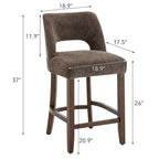 Tabouret de bar en tissu blanc/orange/gris/marron/vert avec repose-pieds et dossier, lot de 2