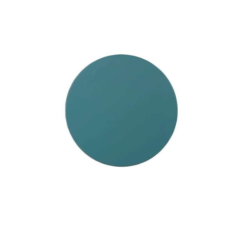 Table d'appoint ronde en bois massif avec étagère, rouge / bleu-vert / blanc, pour 1 personne