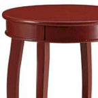 Table d'appoint ronde en bois massif avec étagère, rouge / bleu-vert / blanc, pour 1 personne