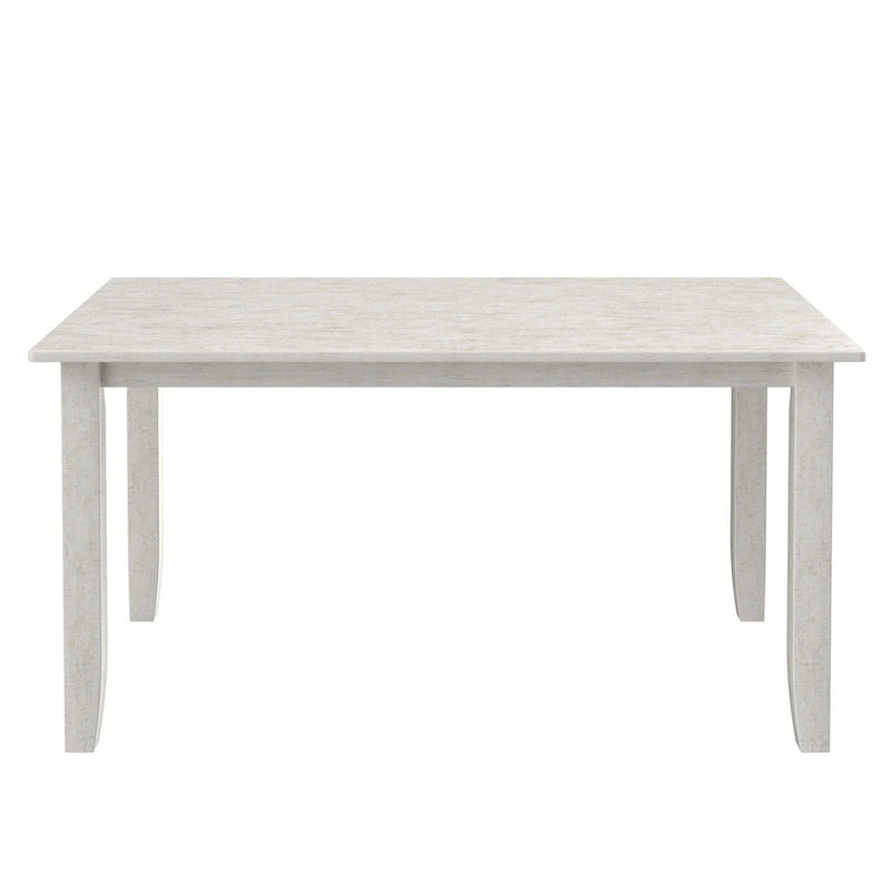 Table de salle à manger rectangulaire grise, finition brossée, 4 à 6 places