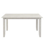 Table de salle à manger rectangulaire grise, finition brossée, 4 à 6 places