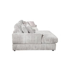 Canapé-lit convertible en velours côtelé bleu marine antique et gris clair, 2 places, 237 cm