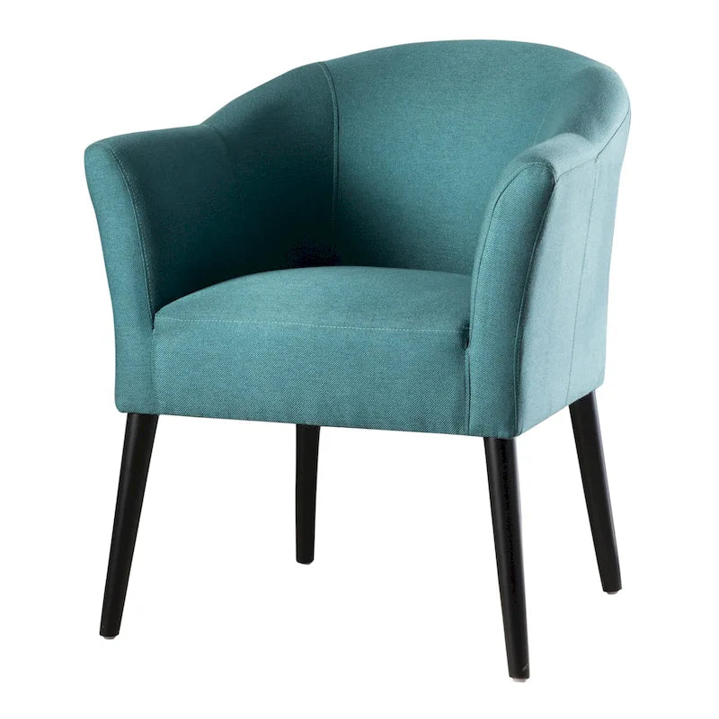 Fauteuil en tissu, Beige/Espresso · Bleu sarcelle · Bleu clair · Prune, une place, pieds noirs