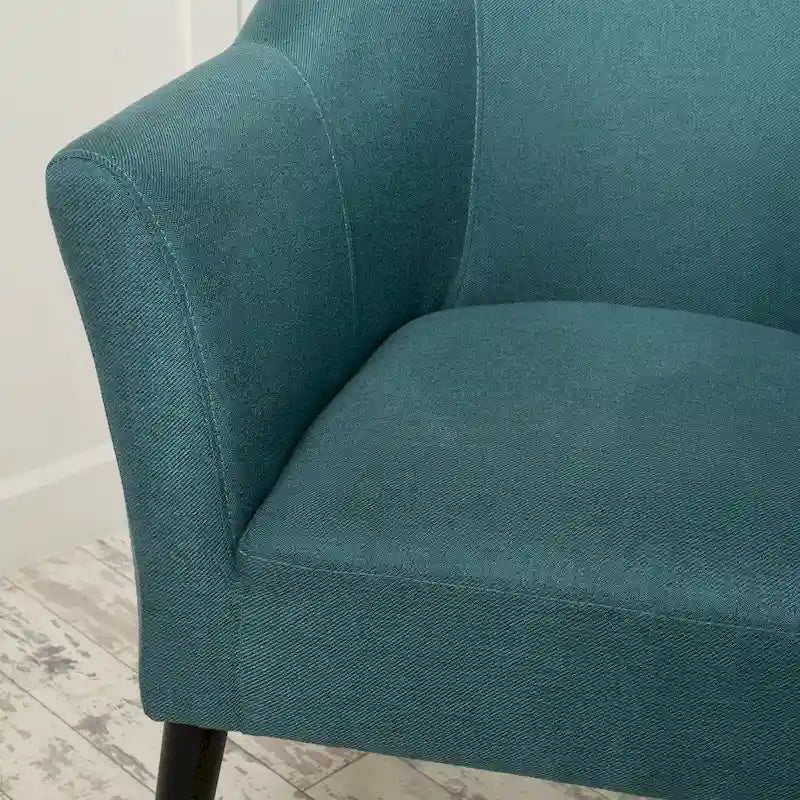 Fauteuil en tissu, Beige/Espresso · Bleu sarcelle · Bleu clair · Prune, une place, pieds noirs