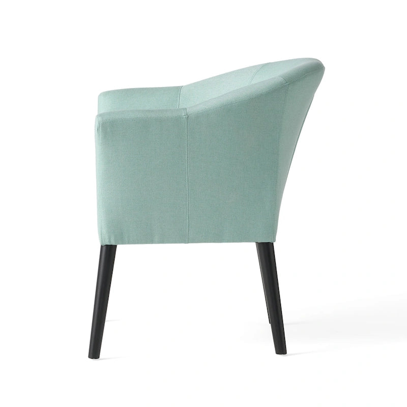 Fauteuil en tissu, Beige/Espresso · Bleu sarcelle · Bleu clair · Prune, une place, pieds noirs