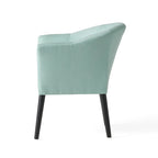 Fauteuil en tissu, Beige/Espresso · Bleu sarcelle · Bleu clair · Prune, une place, pieds noirs