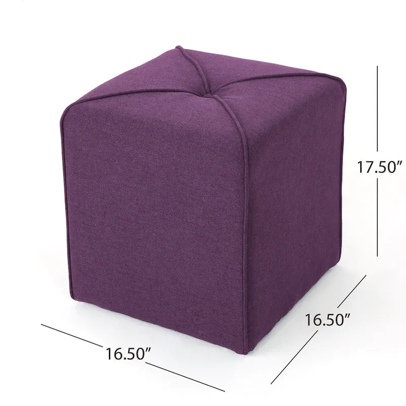 Repose-pieds carré capitonné une place – Rouge / Lavande / Bleu marine / Violet / Anthracite