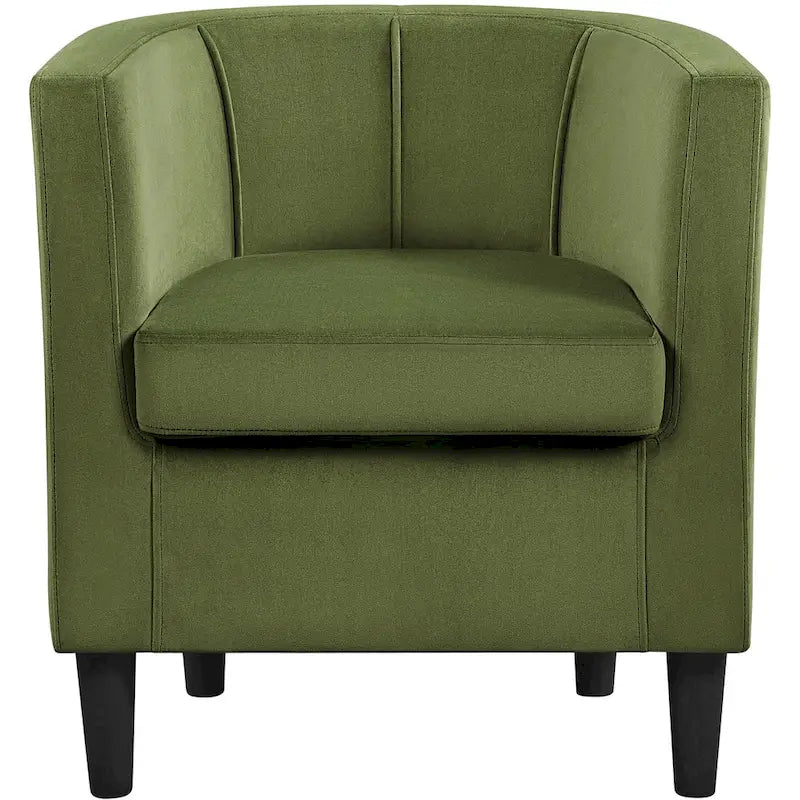 Fauteuil d'appoint en velours tonneau gris/bleu/vert olive/beige, une place