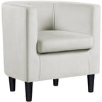 Fauteuil d'appoint en velours tonneau gris/bleu/vert olive/beige, une place