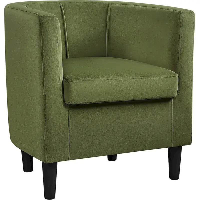 Fauteuil d'appoint en velours tonneau gris/bleu/vert olive/beige, une place