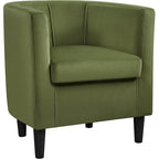 Fauteuil d'appoint en velours tonneau gris/bleu/vert olive/beige, une place