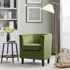 Fauteuil d'appoint en velours tonneau gris/bleu/vert olive/beige, une place
