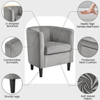 Fauteuil d'appoint en velours tonneau gris/bleu/vert olive/beige, une place