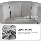 Fauteuil d'appoint en velours tonneau gris/bleu/vert olive/beige, une place