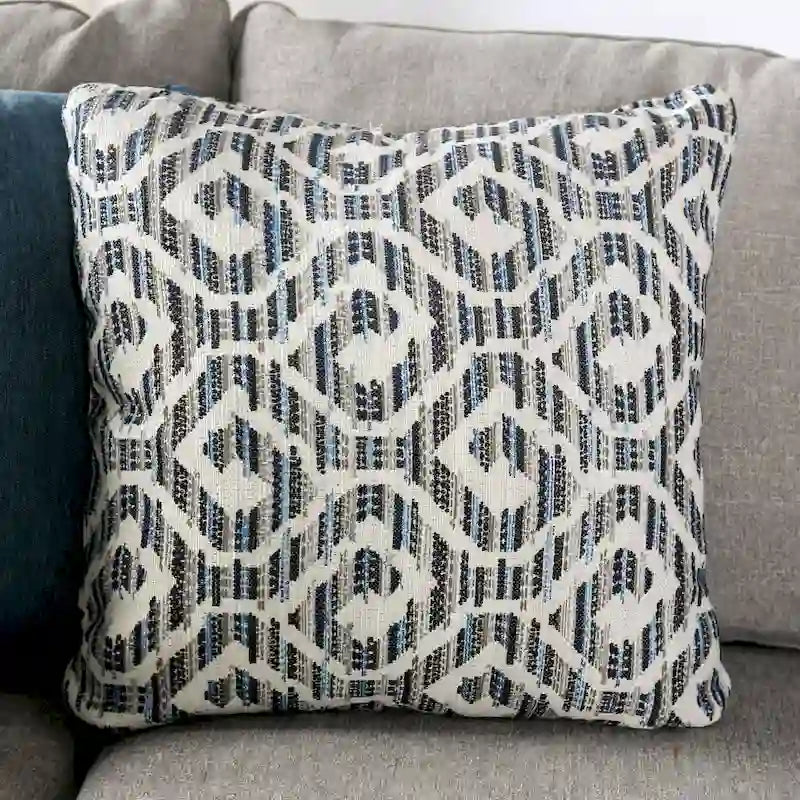 Canapé d'angle en chenille beige/gris, de style transitionnel, 5 places