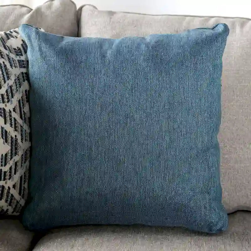 Canapé d'angle en chenille beige/gris, de style transitionnel, 5 places