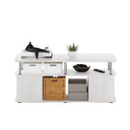 Table basse à 2 niveaux, Pin Ambré / Chrome Americano / Chêne Blanc Chrome, 1 place