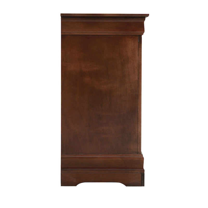 Meuble TV traditionnel en bois à 4 tiroirs, Blanc/Gris/Noir/Cerisier/Sarcelle/Chêne/Cappuccino/Beige