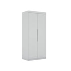 Armoire / Penderie autonome avec tiroirs et étagères ouvertes Bleu Nuit / Marron / Blanc – 1 personne