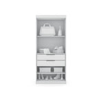 Armoire / Penderie autonome avec tiroirs et étagères ouvertes Bleu Nuit / Marron / Blanc – 1 personne
