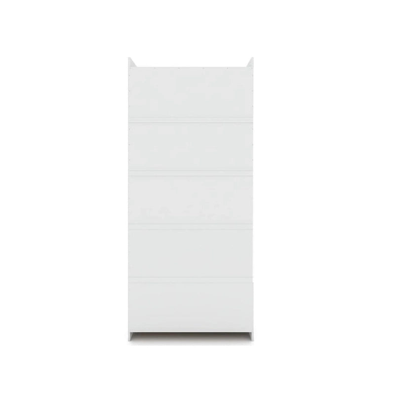 Armoire / Penderie autonome avec tiroirs et étagères ouvertes Bleu Nuit / Marron / Blanc – 1 personne