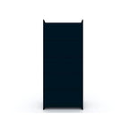 Armoire / Penderie autonome avec tiroirs et étagères ouvertes Bleu Nuit / Marron / Blanc – 1 personne